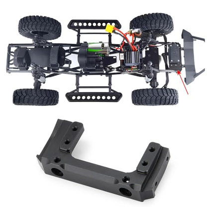 MOHERO Alloy Metal Front Bumper Mount for 1/10 AXIAL SCX10 II 90046 RC Crawler Car (Black) - color: Black