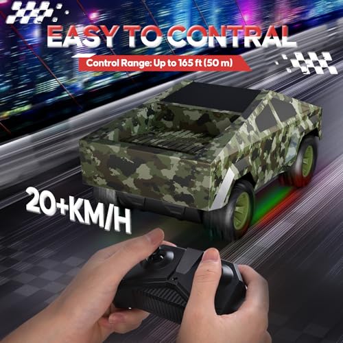 Remote Control Car Truck 1:24, 2.4GHz All Terrain High Speed RC Truck with Loadspace, RC Car Toys for Boys Girls Age 3 4 5 6 7 8+, Birthday - color: Green