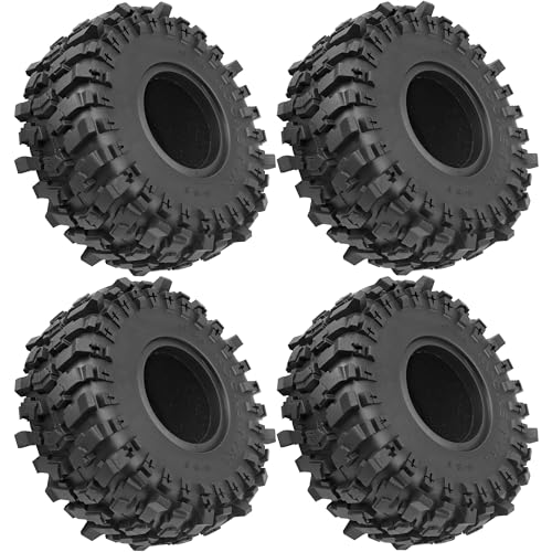 4PCS HIRCQOO 118 * 45mm 1.9" Rubber Tire RC Crawler Mud Tyres Tires Compatible with Axial SCX10 90046 Traxxas TRX4 Redcat Gen7 RBX10 1/10 RC Crawler Car
