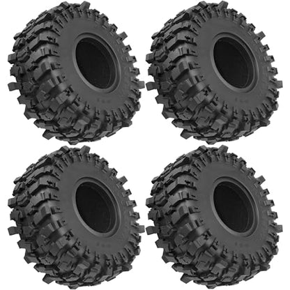 4PCS HIRCQOO 118 * 45mm 1.9" Rubber Tire RC Crawler Mud Tyres Tires Compatible with Axial SCX10 90046 Traxxas TRX4 Redcat Gen7 RBX10 1/10 RC Crawler Car