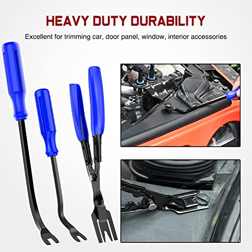 Nilight 238Pcs Trim Removal Tool, Auto Push Pin Bumper Retainer Clip Set | Fastener Terminal Remover Tool Adhesive Cable Clips Kit Car Panel Radio Removal Auto Clip Pliers - color: 238 Clips+ Remover Tools Blue