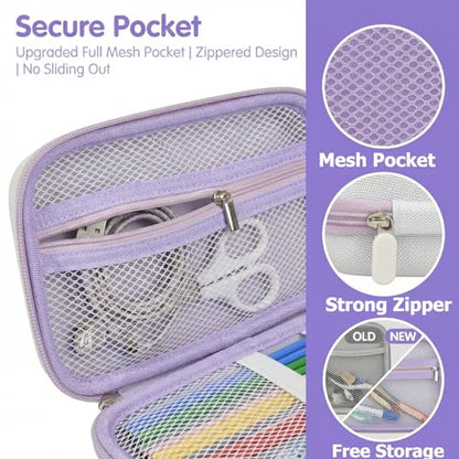 GWCASE Large Capacity 3D Pen Case for 3Doodler Start+ Essentials Set, White | Full-Cover Zippered Mesh Pocket, Filament & Accessory Storage, Keeps Creative Tools Neat for Home, School & Travel, Case Only