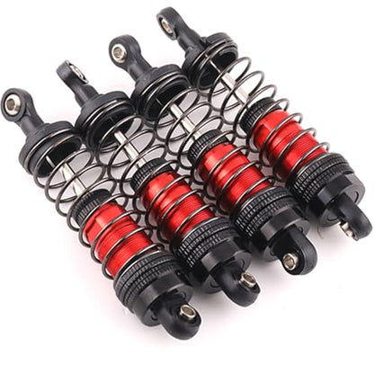 72mm Shocks Oil Shock Absorber RC Shock Absorber Damper Set for 1/12 1/14 1/16 Scale RC Cars WLtoys 144001, 124019, 124018, MJX, SCY and HBX - 4Pcs 72mm Shocks (Black Red) - color: Bz-black-red-81mm
