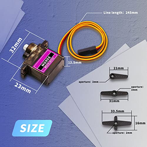 5PCS MG90S 9G Mini Metal Gear Micro Servo for Arduino RC Robot | 5PCS MG90S 9G micro servos with metal gears, high torque & precise control for Arduino, RC robot, helicopter & electronic DIY - style: 5PCS MG90S