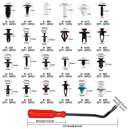 Car Retainer Clips Fasteners Cars Body Kits 24 Most Popular Sizes 801 PCS Car Door Panel Trim Clips Kit 1 Pcs Fastener Remover for Ford GM Toyota Honda Chrysler BMW Benz Nissan Subaru Audi Mazda - size: 801PCS