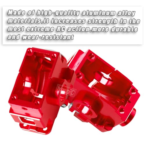 Gearbox Transmission Case Upgrades Parts Aluminum Front Rear Wave Box Gearbox for 1/10 Slash/Rustler/Stampede/Hoss VXL 4X4 4WD,Replace #6880#6881,Red - color: Red( Upgrades Parts)