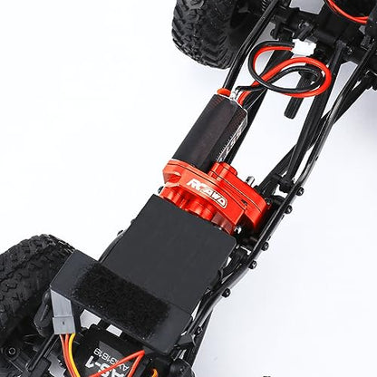 RCAWD SCX24 Motor 050 55t & SCX24 Transmission Metal Gearbox Combo for Axial 1/24 SCX24 & AX24 Series Upgrades Parts Red - color: Red