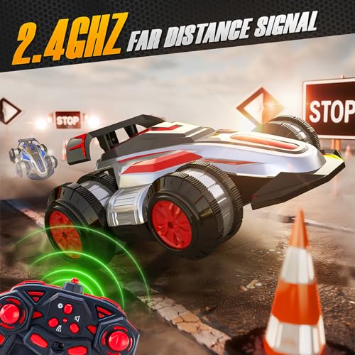 4WD 360° RC Stunt Car with Lights Music, Toys Gift for 6-12 Kids | 4WD 360° Rotating RC Stunt Car with Upright Walking, Lights & Music, Multi-Terrain Use, Ideal Gift for 6-12 Year Old Kids - color: Blue