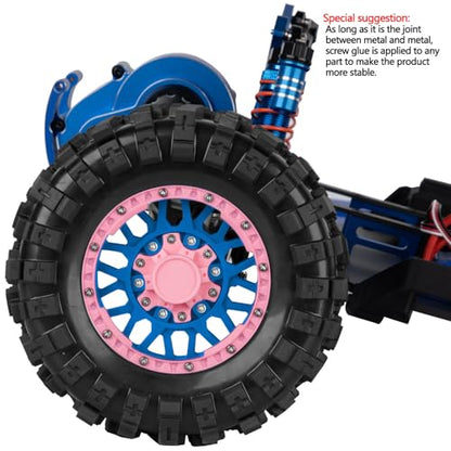 12mm/14mm/17mm RC Truck Wheel Tires for 1/10 Rustler Stampede Hoss,Granite Vorteks Big Rock,Axia 1 L0si Red cat Rc 4wd,Hard Plastic RC Truck Tires,RC Monster Truck Car Wheels,4PCS Pink - color: Pink&navy Blue