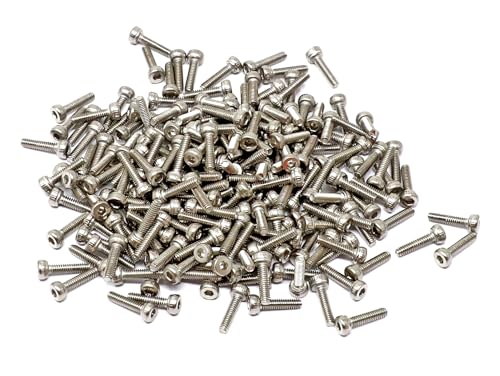 iexcell 100 Pcs M2 x 8mm Thread Pitch 0.4 mm Stainless Steel 304 Hex Socket Head Cap Screws Bolts, Bright Finish, with Hex Key Spanner - size: M2 x 8mm