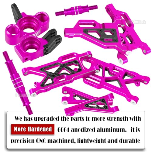 RC Upgrades Part for 1/8 Typhon 6s BLX,1/7 Felony Infraction 6S BLX Limitless,Front Rear Suspension A-Arms,Steering Blocks,Caster Block,Turnbuckles Camber Links w/25T Servo,Pink - color: Pink - (Rc Upgrades)