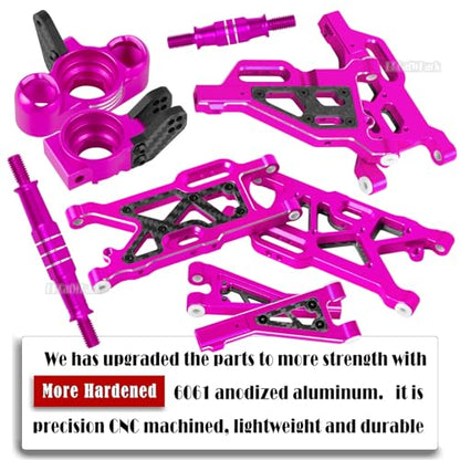 RC Upgrades Part for 1/8 Typhon 6s BLX,1/7 Felony Infraction 6S BLX Limitless,Front Rear Suspension A-Arms,Steering Blocks,Caster Block,Turnbuckles Camber Links w/25T Servo,Pink - color: Pink - (Rc Upgrades)