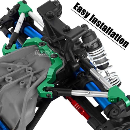 7075 Aluminum C Hub Front Tie Rods with Stabilizer Upgrade Parts for 1/10 Slash 4X4 4WD LCG.Green - color: Green(for 1/10)