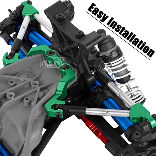 7075 Aluminum C Hub Front Tie Rods with Stabilizer Upgrade Parts for 1/10 Slash 4X4 4WD LCG.Green - color: Green(for 1/10)