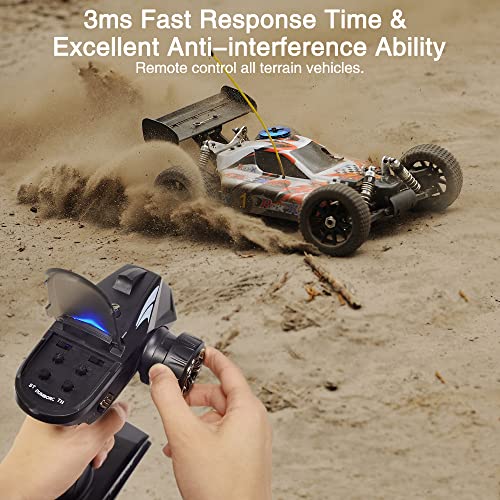 DUMBORC X6 2.4GHz 6CH RC Radio Transmitter and Receiver X6FG(Built-in Gyro)&Alloy Steering Wheel, with Fail-Safe & Low Voltage Alarm Function for Rc Vehicle Car Boat Tank Model Parts Remote Controlle