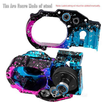 Aluminum Transmission Gearbox w/Gear Upgrades Part for 1/10 Slash 2WD (VXL),Rustler 2WD (VXL),Stampede 2WD (VXL),Bandit 2WD (VXL),Colorful - color: Colorful - (Upgrades)