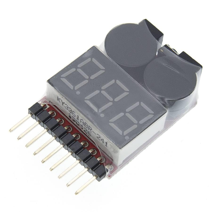 1pcs 1-8S Lipo/Li-ion/Fe RC Helicopter Airplane Boat etc Voltage 2 IN1 Tester Low Voltage Buzzer Alarm
