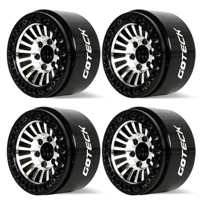 GOTECK RC Rims 1.9 Beadlock Wheels Heavy Duty CNC Aluminum Crawler RC Wheel Rim Set Wheel Hub 4pcs-Set for 1/10 RC Crawler, TRX4 Axial SCX10 II SCX10 III Redcat Gen8, RC4WD D90 - color: GS2911