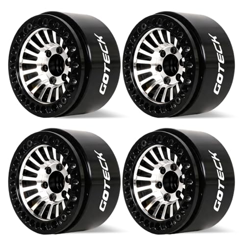 GOTECK RC Rims 1.9 Beadlock Wheels Heavy Duty CNC Aluminum Crawler RC Wheel Rim Set Wheel Hub 4pcs-Set for 1/10 RC Crawler, TRX4 Axial SCX10 II SCX10 III Redcat Gen8, RC4WD D90 - color: GS2911