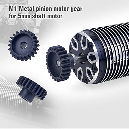 Metal Steel M1 Pinion Gear Sets 21T 22T 23T 24T 25T 5mm Shaft Motor Gears with Hex Key for 1/10 RC Brushless Brush Motor | Metal Steel,With Hex Key for Arrma HSP HPI AXIAL Tamiya Losi 1/10 RC Brushless Brush Motor - style: 21T 22T 23T 24T 25T