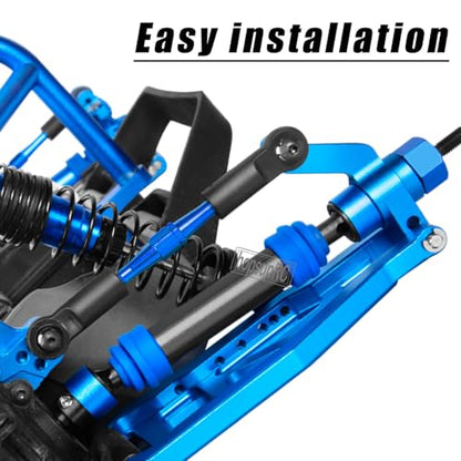 RC Harden Front Rear CVD Driveshafts Upgrades Part for 1/10 Slash&rustler&Stampede 4WD 4X4 (VXL),#45 Steel Drive Shaft Axles Hops up(4PCS),Black witrh Navy Blue - color: Navy Blue(4pcs)