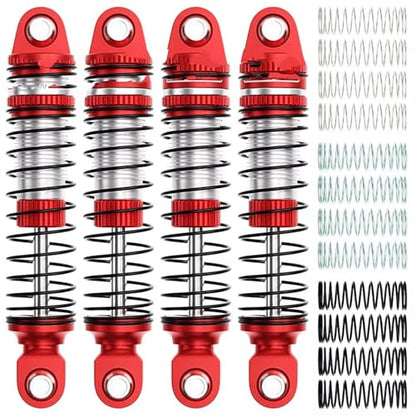 RC Car Shock Absorbers Compatible with TRX4M 1/18 RC Crawler Car Upgrade Parts Replacement Accessories 4PCS 52mm Aluminum Front Rear Shocks Absorbers(Red) - color: Red