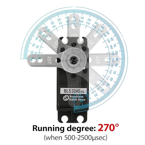 ZOSKAY 45kg Rc Servo Brushless Servo Metal Gear High Torque for TRX4 TRX6 SCX10 III 1/10 RC Crawler Upgrade Parts (45KG-270°)