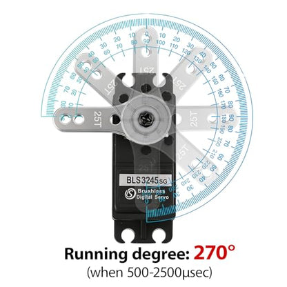 ZOSKAY 45kg Rc Servo Brushless Servo Metal Gear High Torque for TRX4 TRX6 SCX10 III 1/10 RC Crawler Upgrade Parts (45KG-270°)