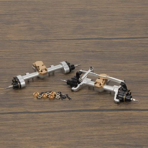 RCAWD Front Rear Portal Axle Set for Axial SCX24 Wrangler Bronco Gladiator C10 Deadbolt Crawlers Upgrade Parts (Silver) - color: Silver