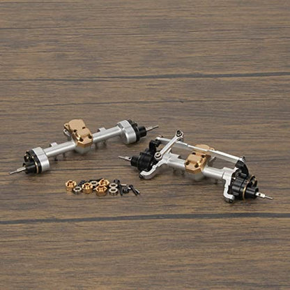 RCAWD Front Rear Portal Axle Set for Axial SCX24 Wrangler Bronco Gladiator C10 Deadbolt Crawlers Upgrade Parts (Silver) - color: Silver