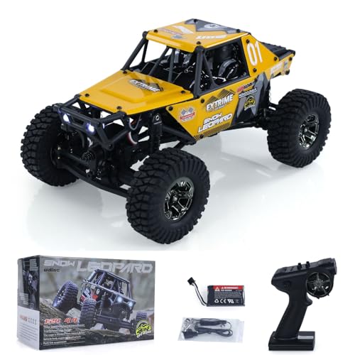 TOUCAN RC HOBBY US in Stock UDI RC UCX2405PRO 1/24 4x4 RC Rock Crawler Model Brushless Motor ESC Radio Controlled Off-Road Vehicles RTR Car attery for Ages 14+ - color: Yellow Black