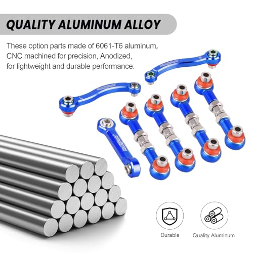 Hobbypark Metal Turnbuckle Aluminum Camber Links Toe Links with Rod Ends Steering Linkage Set for Traxxas 1/18 LaTrax Teton Upgrades Desert Prerunner, Replace 7636 (Navy Blue) - color: Navy Blue