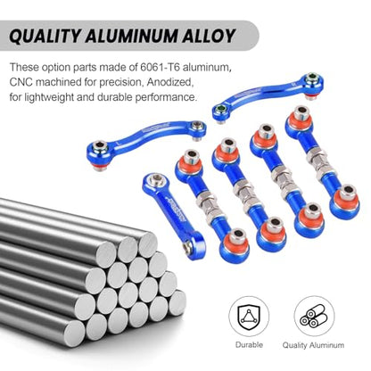 Hobbypark Metal Turnbuckle Aluminum Camber Links Toe Links with Rod Ends Steering Linkage Set for Traxxas 1/18 LaTrax Teton Upgrades Desert Prerunner, Replace 7636 (Navy Blue) - color: Navy Blue
