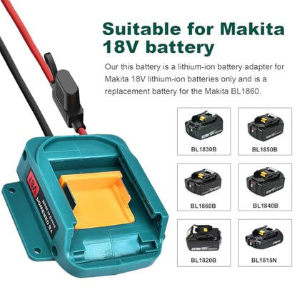 Ranoff Power Wheel Adapter 18V/20V Battery with Fuse & Wire terminals, Wheels Battery Conversion Kit Power Connector for DIY Ride On Truck, RC Car Toys and Robotics - size: for MAKITA black