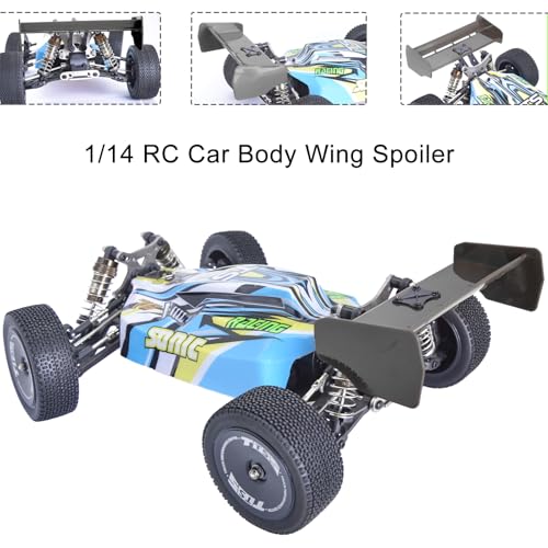 1/14 Scale RC Car Body Wing Spoiler Body Shell Rear Spoiler Tail Wing Kit Toy Vehicles Parts for 144001 and 1/12 1/14 1/16 CTR RC Buggy Universal Models - Flexible Plastic, Durable