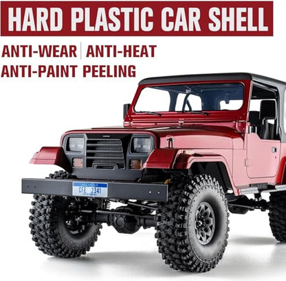 FMS Rochobby 1/10 RC Crawler Mashigan RC Truck 4x4, RC Car with Foldable Front Windcreen, Convertible Top,led Lights and 550 Brushed Motor (not Include Battery and Charger)