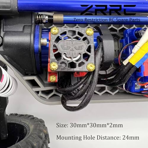 30mm×30mm Carbon Fiber RC Cooling Fan Cover - Universal Brushless Motor/ESC Fan Heatsink Guard Shield Shroud- for RC Cars, Trucks, Drones (Skull Style) - style: 30mm / Skull Style