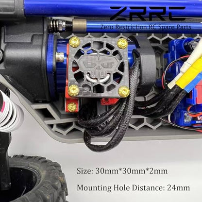 30mm×30mm Carbon Fiber RC Cooling Fan Cover - Universal Brushless Motor/ESC Fan Heatsink Guard Shield Shroud- for RC Cars, Trucks, Drones (Skull Style) - style: 30mm / Skull Style