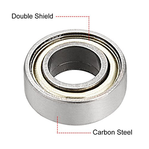 uxcell 687ZZ Ball Bearing 7mm x 14mm x 5mm Double Shielded 687-2Z Deep Groove Bearings, Carbon Steel (Pack of 20) - size: 7mmx14mmx5mm