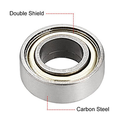 uxcell 687ZZ Ball Bearing 7mm x 14mm x 5mm Double Shielded 687-2Z Deep Groove Bearings, Carbon Steel (Pack of 20) - size: 7mmx14mmx5mm