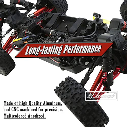 Suspension Arms Upgrades Part for Arrma 1/8 Typhon 3S BLX 4x4, 1/10 Big Rock 3S BLX V3,4-Pack Aluminum Front Rear RC Swings Arms Hop Ups,Replace Part#AR330543 AR330540,Red - color: Red - Front Rear Set