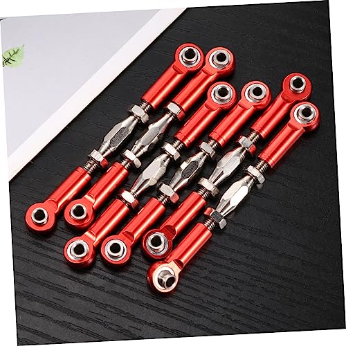 Alasum 6pcs Adjustable Aluminum Rod Linkage Steering Rods for Rc Redcat Hsp Racing Hpi Truck Buggy Upgrade Parts Red Easy to Install