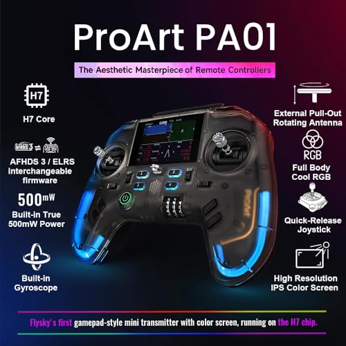 GoolRC Flysky ProArt PA01 Radio Transmitter, 2.4GHz 18-32 Channel Remote Controller with 2.4 Inch IPS Color Screen for FPV Drone/RC Helicopter/Airplane/Car/Boat/Multirotor