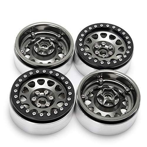 4PCS Aluminum 2.2" Beadlock Wheels Rims for 1/10 RC Rock Crawler Car Axial Wraith SCX10 SCX10-II TRX4