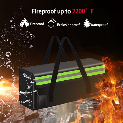 Lipo Battery Safe Bag Large Capatity Fireproof Bag for Ebike Lipo Battery Other Batteries Storage Charging Transport Home Office Travel Safe Storage Pouch - size: 490*150*180mm