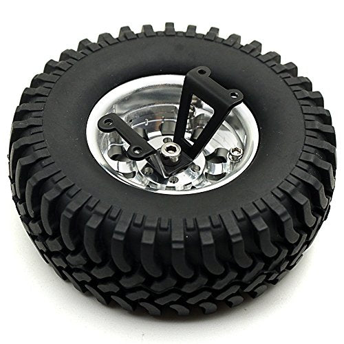 Metal Spare Tire Rack,RC Rear Spare Tyre Tire Bracket Wheel Holder Carrier Decoration Accessories Compatible with Axial SCX10 D90 Tamiya CC01 Wrangler Tra-xxas TRX4 1/10 RC Crawler Car