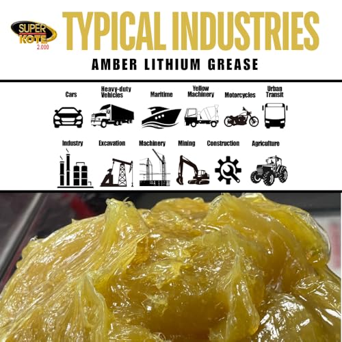 Multipurpose Lithium Grease Superkote 2000 | NLGI 2 | Lubricant Grease | Extreme Pressure | High Temperature | Heavy Duty | Bearing | Trailer Axle | Chassis | Automotive | Amber Grease | 360 gr Can