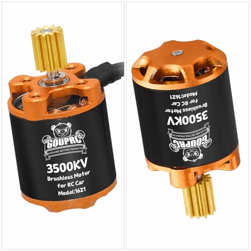 GOUPRC 3500KV Outrunner Brushless Motor & Upgrade 30A Brushless ESC for 1/18 TRX4M/ Ascent-18 Redcat RC Crawler Car Buggy Trcuck - style: Orange for TRX4M & Redcat 1/18