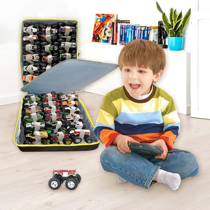 Monster Trucks Storage Backpack,Versatile Backpack and Carrying Case with Front Compartment and 2 Storage Pages for 36 Monster Trucks - Ultimate Monster Trucks Holder, Organizer