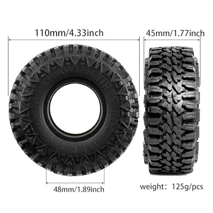 STMU 1.9'' RC Crawler Tires With Super Soft Foam Iiner （4PCS） For 1/10 Scale RC Car Traxxas TRX4 RC4WD D90 Axial SCX10 II TF2 Gen8 Tamiya CC01 1.9 Inch Beadlock Rims (Tires)